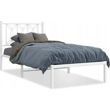 Postel Klasický ocelový rám postele s dodatečným úložným prostorem, bílý