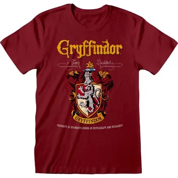 Pánské tričko Pánské tričko Harry Potter: Gryffindor - Nebelvír znak (M) vínová bavlna