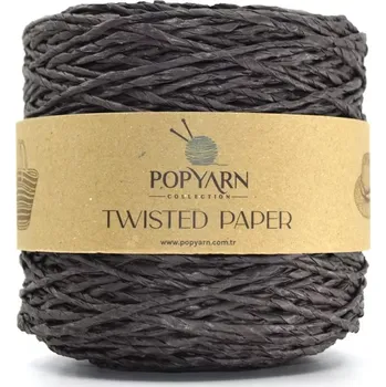 Příze POPYARN Papírová příze Twisted paper B501 - hnědá temná, 250g 255m