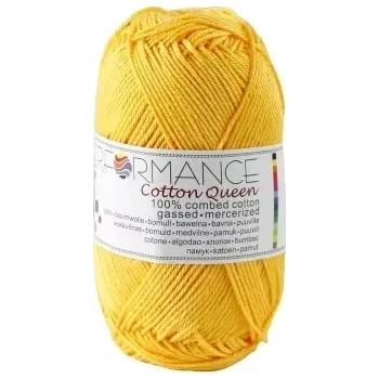 Příze Performance Bavlněná příze Cotton Queen 0114 - žlutá 50g 125m