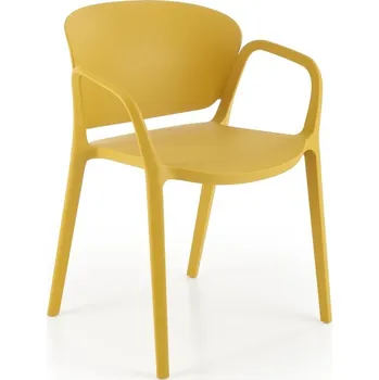 Jídelní židle Zahradní plastová židle LORA hořčičná