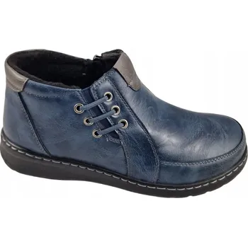 Dámská zimní obuv Dámské kotníkové boty na zip UNISOFT 25BT02-9354 námořnická modrá vel. 39
