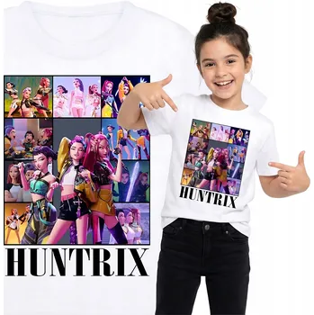 Dívčí oblečení LOVKYNĚ DÉMONŮ TRIČKO HUNTRIX KPOP DEMON HUNTERS BÍLÁ 134
