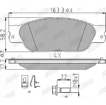 Brzdová destička Jurid 573934J Sada brzdových destiček, kotoučové brzdy