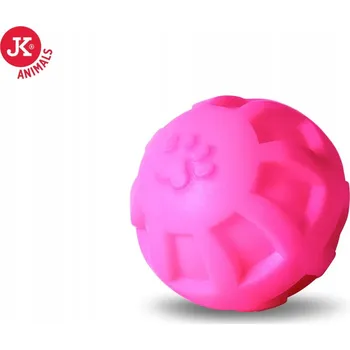 Hračka pro psa JK Animals Vinylový míček s tlapkou L růžový pískací hračka pro psy 10 cm