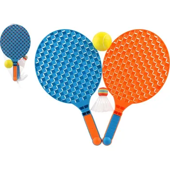 Míčový sport Teddies Sada na soft tenis 2 pálky plast 40cm + míček, košíček v síťce