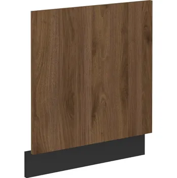 Kuchyňská linka Dvířka na myčku s panelem MONZA - ZM 570x596, Černá mat/Ořech