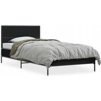 Postel Rám postele černý 203 x 101,5 x 80 cm, dřevotříska a kov