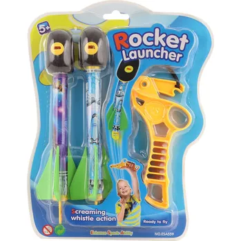 Lukostřelba _Ostatní 1_ Rakety vystřelovací pískací set 2 šipky s vystřelovačem plast 67866