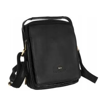 Peterson kabelka přes rameno přírodní kůže černá