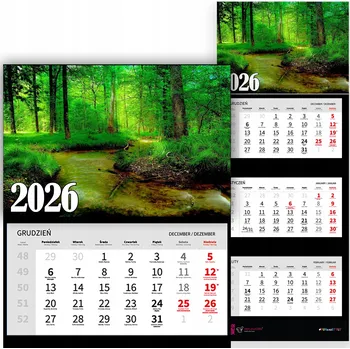 Kalendář Kalendář 2026 trojdílný – krajiny, výhledy, příroda a klid MIX VZORŮ