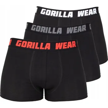 Pánské boxerky 3-Pack Gorilla Wear Pohodlné Bavlněné Černé S