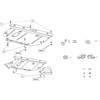 Autodíl Kryt pod motor SKODA SUPERB I Sedan (B5) - Plech - 8595698039798