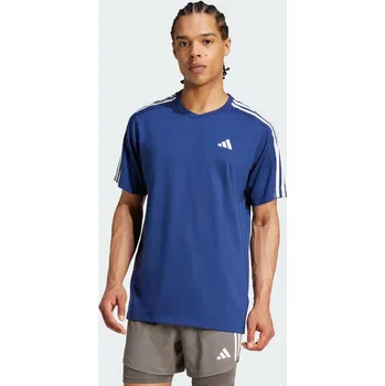 Pánské tričko ADIDAS Tričko Own the Run 3-Stripes M MODRÁ