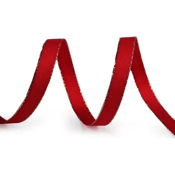 Stuha Stuha taftová šíře 9 mm s lurexem, střední, 646 bordó sv. zlatá