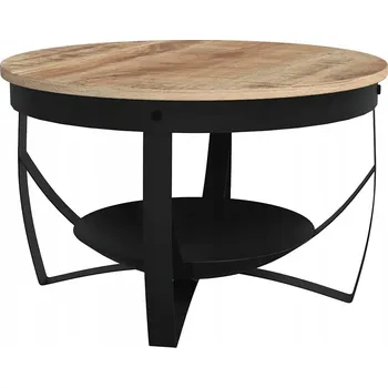 Konferenční stolek Konferenční stolek ze surového mangového dřeva, 68 x 43 cm, černá ocel