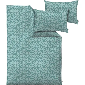 Povlečení s.Oliver Saténové ložní povlečení tyrkysové 200 x 220 cm zipový uzávěr