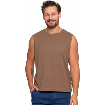 Pánské tílko Pánské bavlněné tílko prodyšné na léto MORAJ HNĚDÉ S