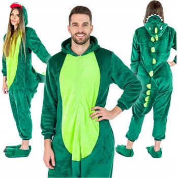Dámský overall Onesies kombinéza/ overal dinosaurus zelená, velikost XL