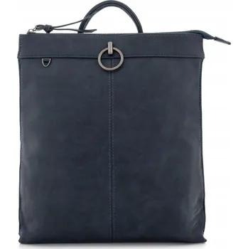 Elegantní dámský Batoh plochý tenký čtvercový z eko kůže tmavě modrý Ezzio