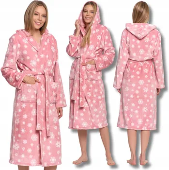 Dámský župan Moraj dámský župan do půlky lýtek s kapucí velikost M