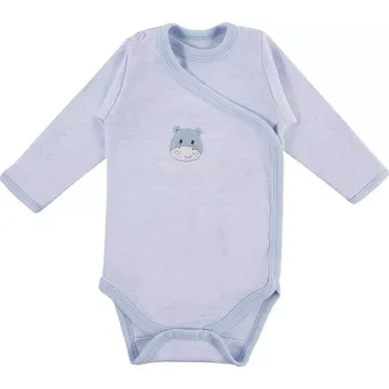 EEVI Kojenecké body dl. rukáv, zapínání bokem Hrošík, modré, vel.56