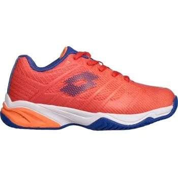 Juniorská tenisová obuv Lotto MIRAGE 300 III ALR JR 39 Oranžová, Modrá, Bílá