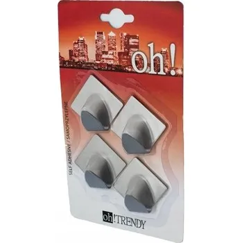 Věšák Moderní samolepicí ocelový věšák Karo, 4 ks - Bisk - snadná montáž