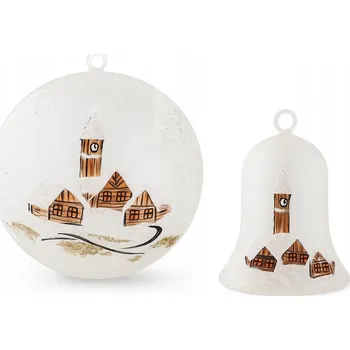 Vánoční ozdoba Zdobené Vánoční ozdoby 8 cm bílé 24 ks