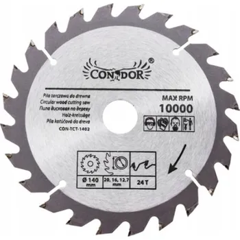 Okružní pila Kotoučová pila na dřevo Condor CON-TCT-1402 140x20 mm 24 zubů