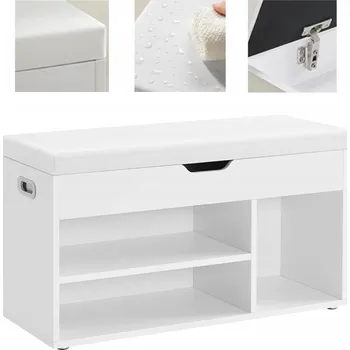 Botník Botník Songmics se sedákem 80 x 44 x 30 cm bílý