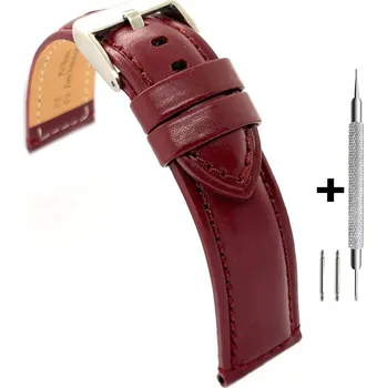Řemínek na hodinky Bordó kožený řemínek 20 mm DILOY 363.20.4 + dva stěžejky a nástroj