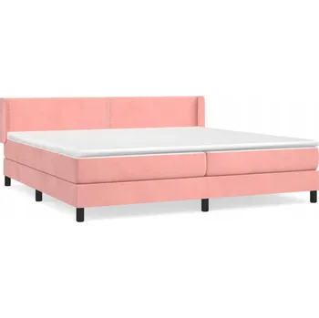 Postel Kontinentální postel růžová 203x203x78/88 cm s matracemi 100x200x20 cm