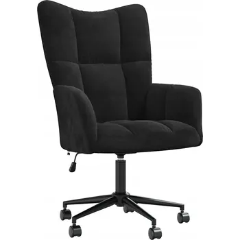 Černá otočná židle s nastavitelnou výškou a kolečky, 61,5 x 69 x (94,5-10