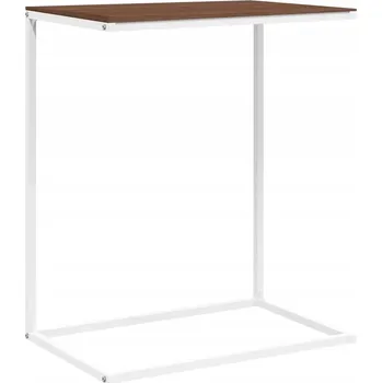 Konferenční stolek Boční stolek C 55 x 35 x 66 cm, bílý a hnědý, dřevěný materiál