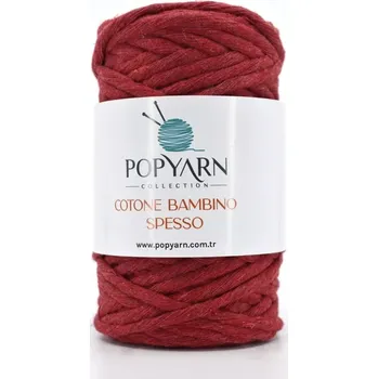 Příze POPYARN Příze Cotone bambino spesso B215 - červená, 250g 75m