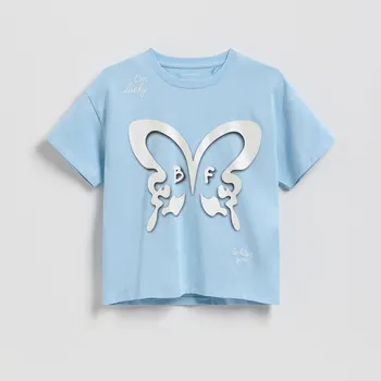 Dívčí tričko Reserved - Tričko s potiskem - bleděmodrá - 397HU-05X - 397HU-05X-U14