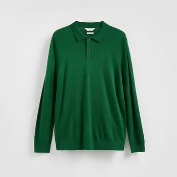 Pánský svetr Reserved - Viskózový polo svetr - zelená - 019FR-77X - 019FR-77X-XXL