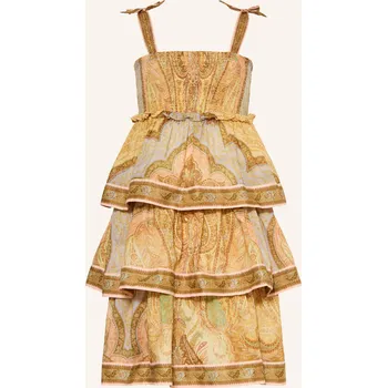 Dámské šaty Zimmermann Dívčí Šaty Awaken S Volánky, světle hnědá / růžová...