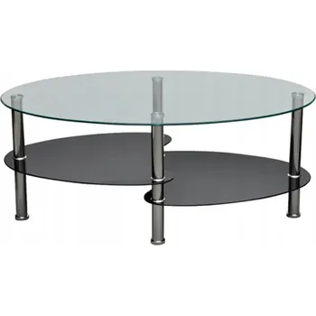 Konferenční stolek Konferenční stolek 3-úrovňový černý 90 x 45 x 43 cm tvrzené sklo kov