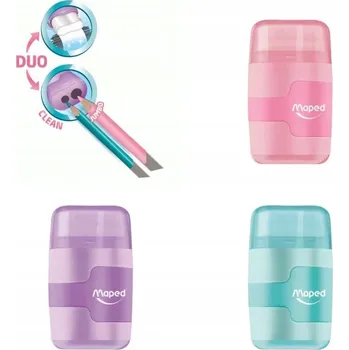 Vrták Ořezávátko ruční, dvojité, s nádobkou Maped růžové