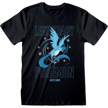 Pánské tričko Pánské tričko Pokémon: Legendary Articuno (XL) černá bavlna