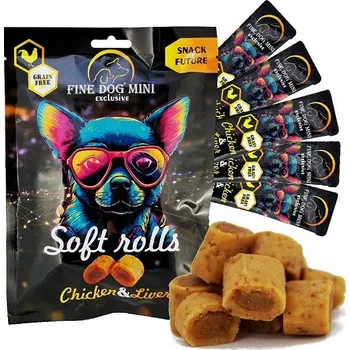 Pamlsek pro psa FINE DOG Exclusive Soft Roll svačinka pro psy kuřecí s játry 5x 10 g