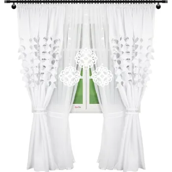 Záclona Fliying Sada závěsů se záclonami LILA 400x250 cm, bílá/bílá