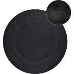 Černý oboustranný/ručně tkaný jutový kulatý koberec ø 140 cm Braided – Hanse Home ID_1830934