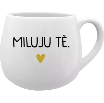 MILUJU TĚ. - bílý keramický hrníček 300 ml