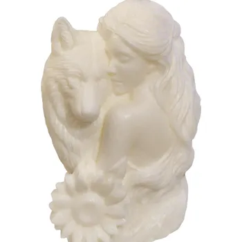 Svíčka Evička Candles Žena & Vlk svíčka 150 g - ručně vyráběná Barva: Bílá