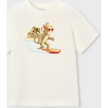 Dětské bavlněné tričko Mayoral 3077.5H.Mini.PPY2 bílá 00X, vel. 110