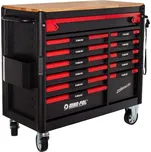 MAR-POL M66594 Dílenský vozík, 12 zásuvek, dřevěná deska, sada nářadí 293 ks