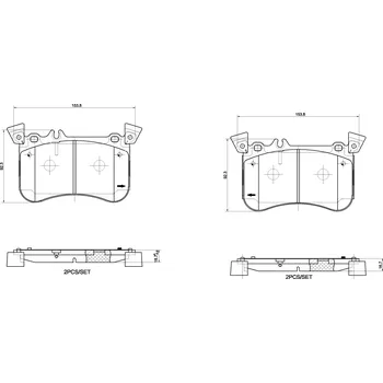 Brzdová destička Sada brzdových destiček, vždy 4 kusy v sadě BREMBO P 50 121X
